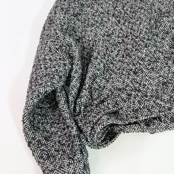 Havoc Jacket Womens Medium White Black Genuine Leather Long Sleeve Cropped Coat - Picture 9 of 12